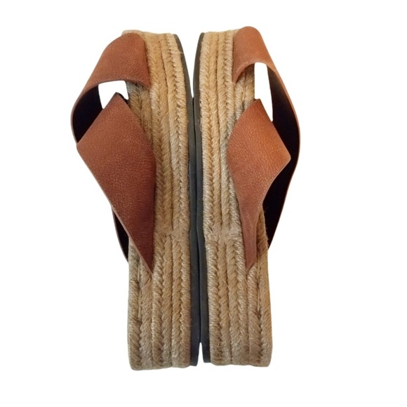 ALL SAINTS | Harlem Leather Platform Espadrille Sandals Size 39 - Picture 8 of 11